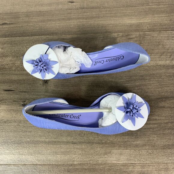 Coldwater Creek D'Orsay Womens Heels Size 6.5 M Pump Purple Blue Peep Toes NEW - Picture 2 of 10